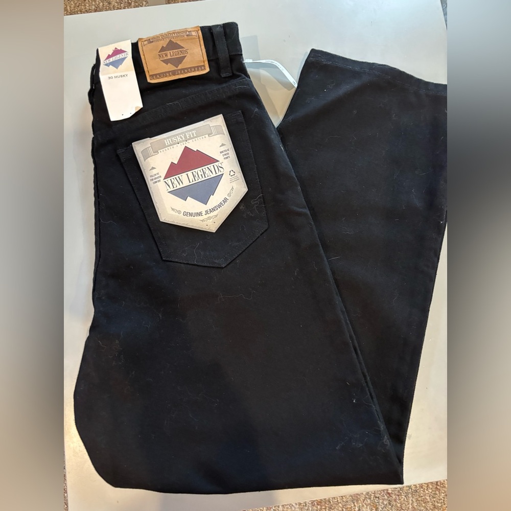 New Legends Black Jeans NWT Husky fit Boys/Mens Size 30 waist 28”inseam Vintage